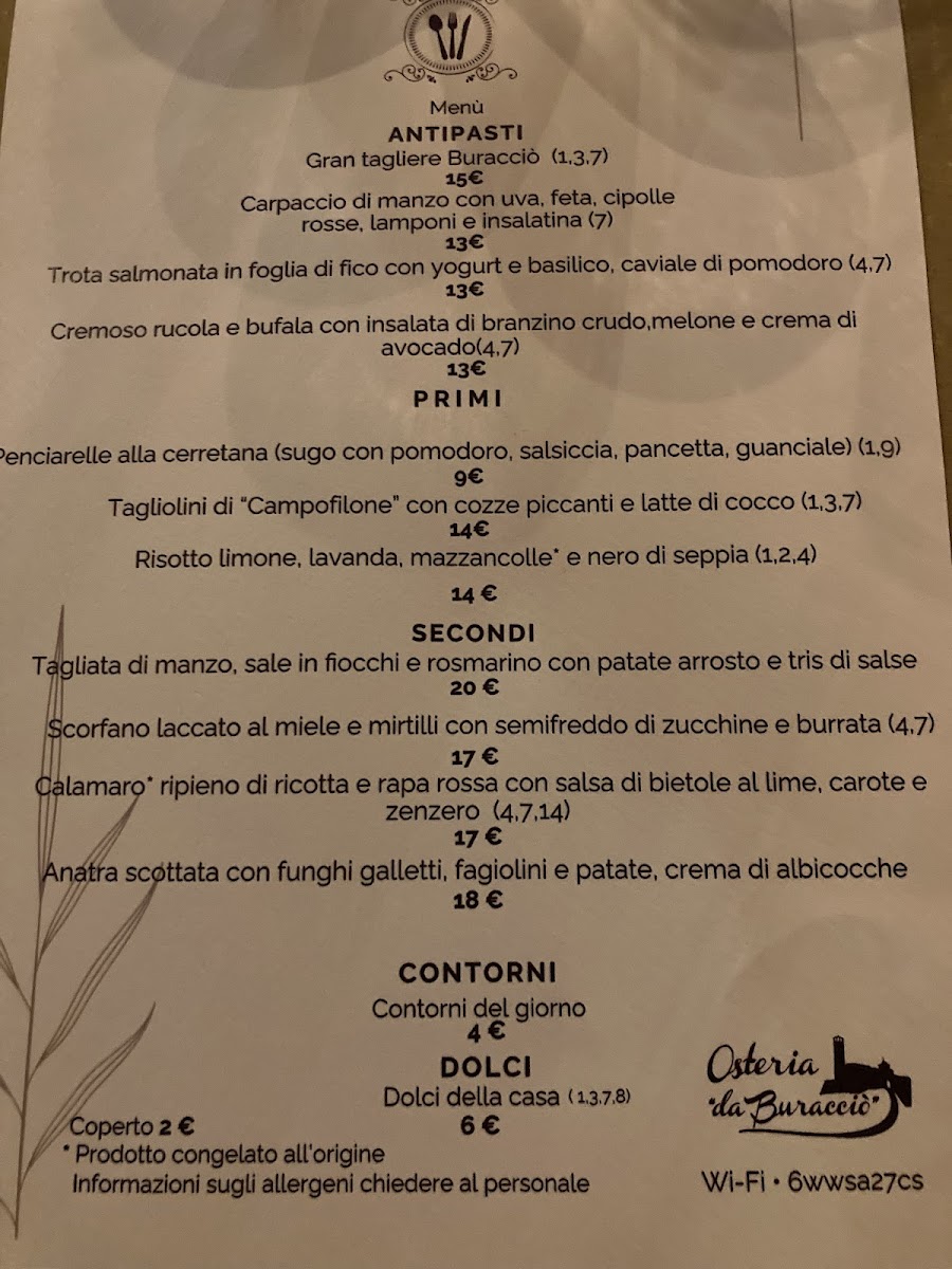 Menu Osteria Da Buraccio'-2